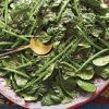 Salada de feijao verde com oleo de coentro