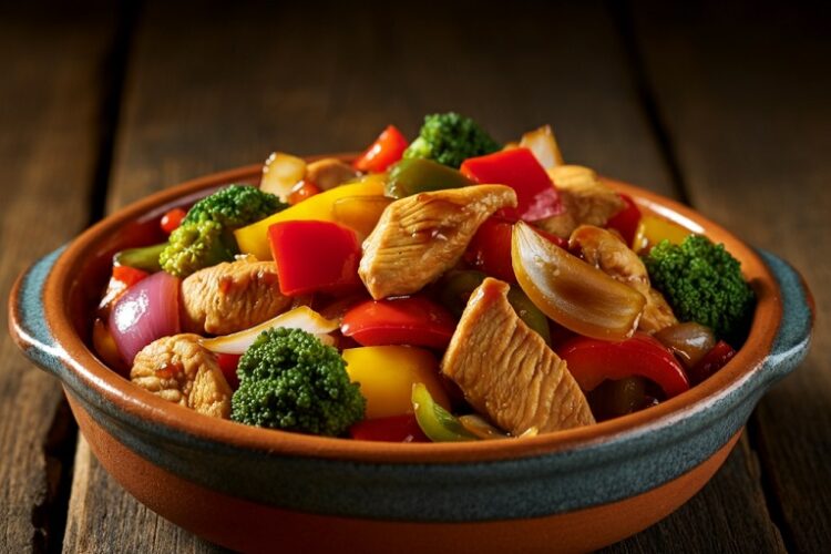 Frango Xadrez com Legumes e Molho Shoyu