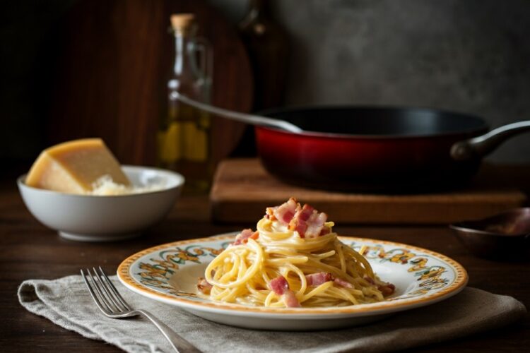 Massa Carbonara Tradicional Italiana em Minutos